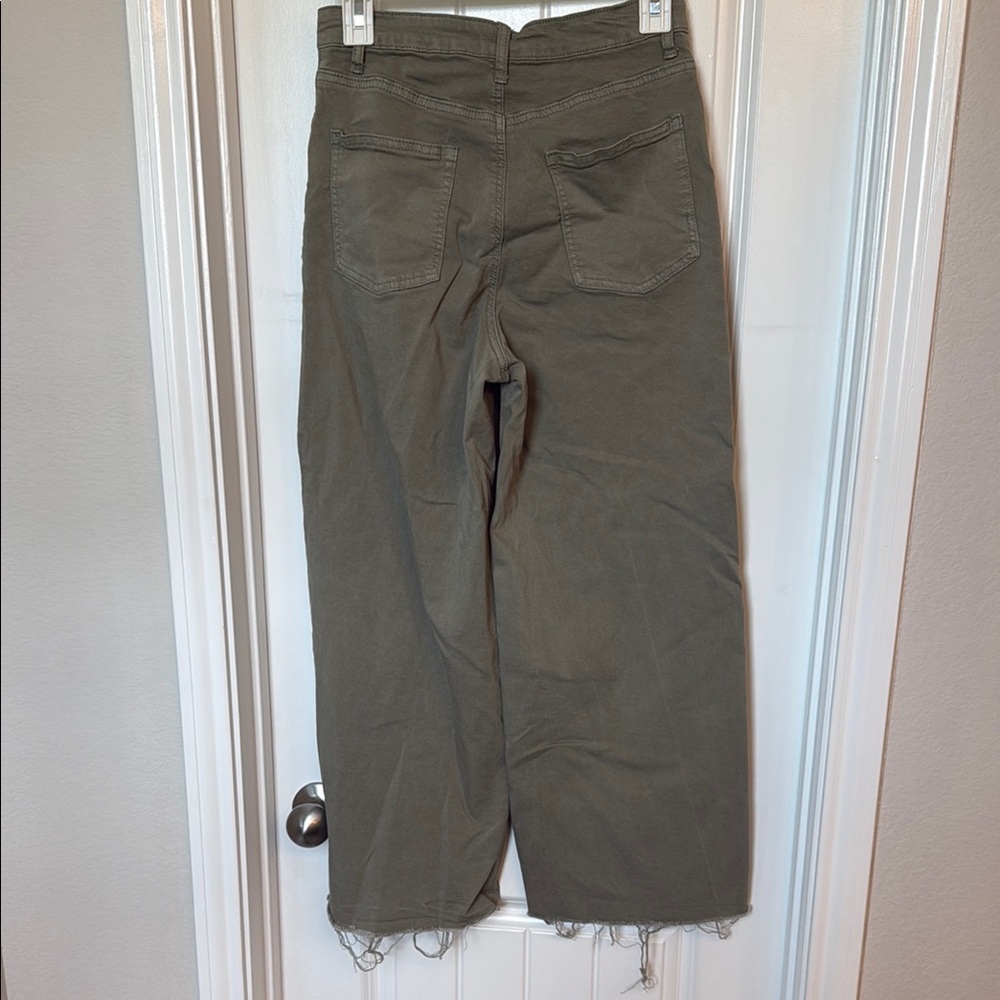 Easel Green Wide Leg Flare Jeans - Picture 4 of 4